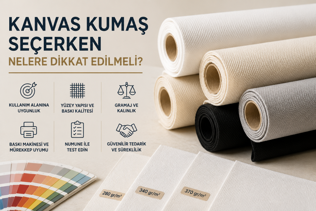 Kanvas Kumaş Seçerken Nelere Dikkat Edilmeli? kanvas kumaş seçimi ve dijital baskı ürünleri